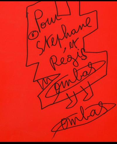 Robert Combas - Personnage - Dédicace  au Marker sur papier - 2000 - Signé 2