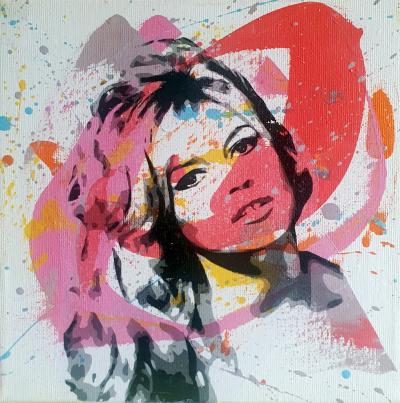 PyB - Bardot colors  2026 - acrylique et bombes aeros sur toile 2