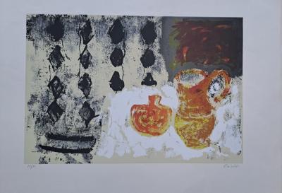 Ecole contemporaine - Nature morte -  Lithographie originale, signée et numérotée au crayon 2
