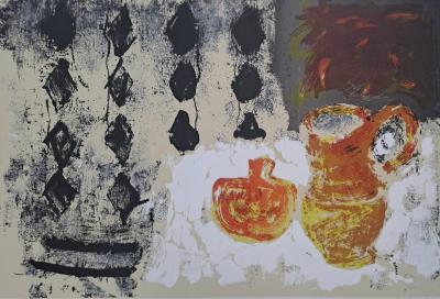 Ecole contemporaine - Nature morte -  Lithographie originale, signée et numérotée au crayon 2