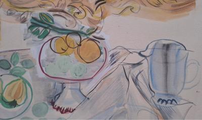 Raoul Dufy - Coupe de fruits - Lithographie originale, réhaussée à l’aquarelle 2
