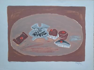 Henri Hayden - Gâteaux et petite potiche - Lithographie originale signée et numérotée EA au crayon 2