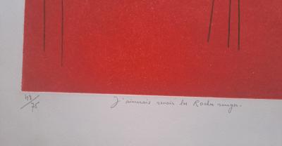 Bernard Munch - Composition rouge - Lithographie originale, gaufrée, signée et numérotée au crayon 2