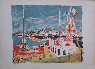 Emile Sabouraud - Le port - Lithographie originale signée et numérotée au crayon 2
