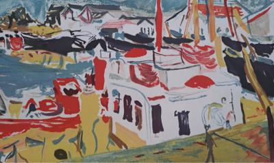 Emile Sabouraud - Le port - Lithographie originale signée et numérotée au crayon 2