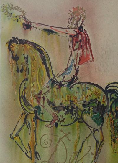 Salvador Dalí: Los caballos, el caballero romano - Litografía firmada 2