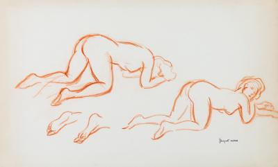 Jacques NAM: Study of a female nude - Original signed drawing 2