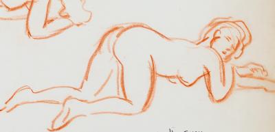 Jacques NAM: Study of a female nude - Original signed drawing 2