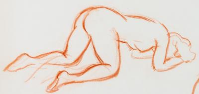 Jacques NAM: Study of a female nude - Original signed drawing 2