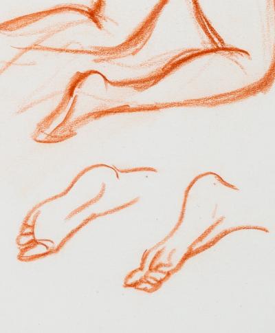 Jacques NAM: Study of a female nude - Original signed drawing 2