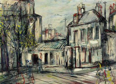 Michel Marie POULAIN : Rue de Montmartre - Huile sur toile signée 2