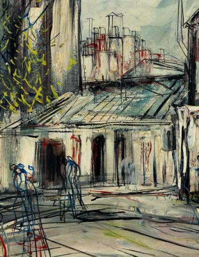 Michel Marie POULAIN : Rue de Montmartre - Huile sur toile signée 2