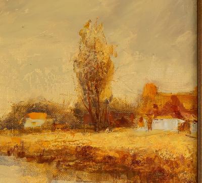 Aimé Daniel STEINLEN : Le pont levis - Huile sur toile signée 2