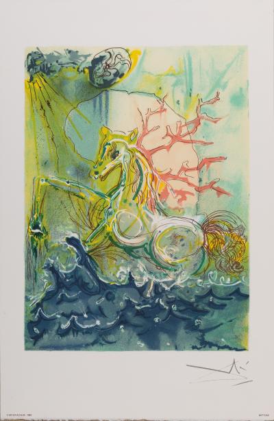 Salvador DALI : Les Chevaux, Neptune - Lithographie signée 2