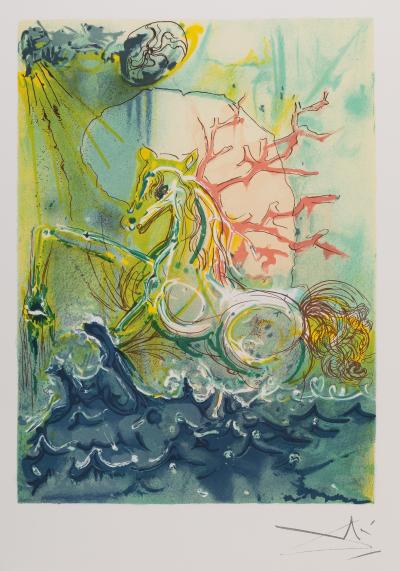 Salvador DALI : Les Chevaux, Neptune - Lithographie signée 2