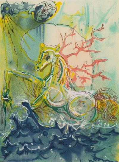 Salvador DALI : Les Chevaux, Neptune - Lithographie signée 2