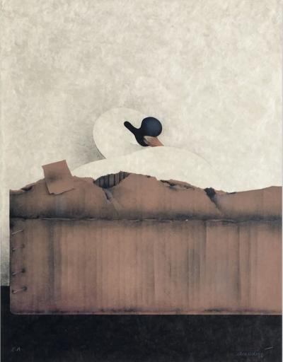 Jean Paul DONADINI: The Swan in the Cardboard Box - Original signed lithograph 2