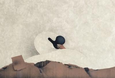 Jean Paul DONADINI: The Swan in the Cardboard Box - Original signed lithograph 2