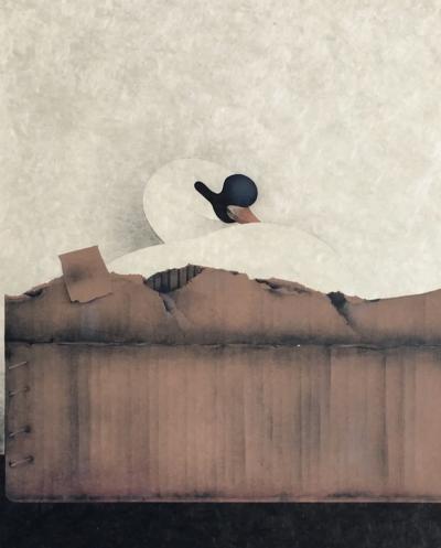 Jean Paul DONADINI: The Swan in the Cardboard Box - Original signed lithograph 2