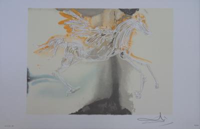 Salvador DALI : Les Chevaux, Pégase - Lithographie signée