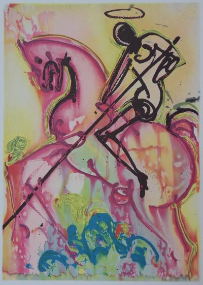 Salvador DALI: The Horses, Saint George - Signed Lithograph 2