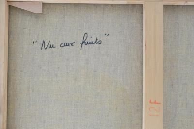 Katia PISSARRO : Nu aux fruits - Huile sur toile signée 2