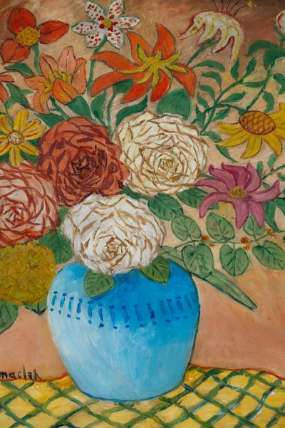 Elisée MACLET : Bouquet de fleurs - Huile sur toile signée 2