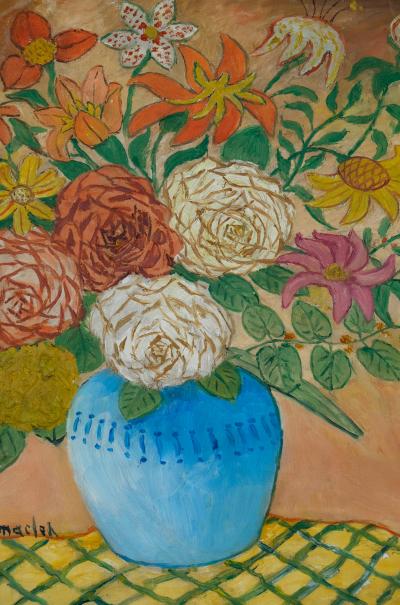 Elisée MACLET : Bouquet de fleurs - Huile sur toile signée 2