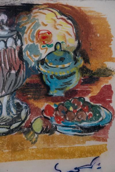 Emile OTHON FRIESZ : Nature morte au confiturier - Gouache signée 2