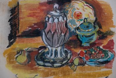 Emile OTHON FRIESZ : Nature morte au confiturier - Gouache signée 2