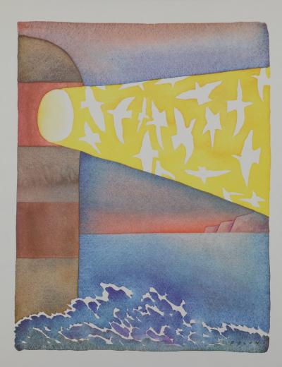 Jean-Michel FOLON : Le Phare, Héliogravure signée, 1982 2