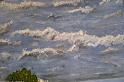 Ecole Contemporaine - Sur la grève - Huile sur toile, signée 2