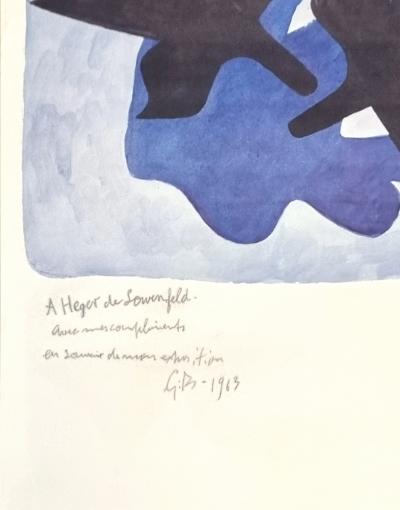 Georges Braque, Oiseaux Pélias et Nélée , rare lithographie  , dédicace pour Hegen de Löwenfeld, 1963 2