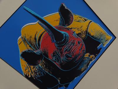 Andy Warhol - Rhinocéros, extrait de la série Espèces menacées - 1987, sérigraphie 2