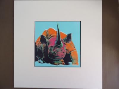 Andy Warhol - Rhinocéros, extrait de la série Espèces menacées - 1987, sérigraphie 2