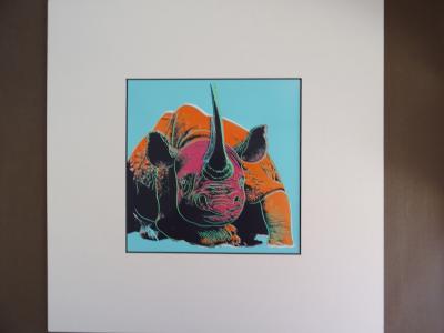 Andy Warhol - Rhinocéros, extrait de la série Espèces menacées - 1987, sérigraphie 2