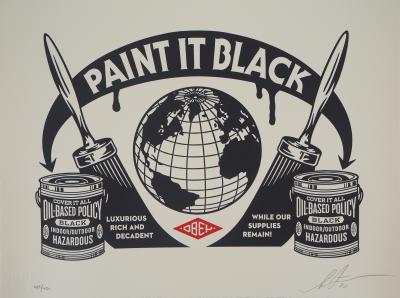 Shepard FAIREY (OBEY) : Paint it Black - Letterpress originale signée 2
