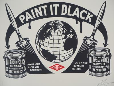 Shepard FAIREY (OBEY) : Paint it Black - Letterpress originale signée 2