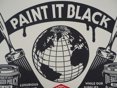 Shepard FAIREY (OBEY) : Paint it Black - Letterpress originale signée 2