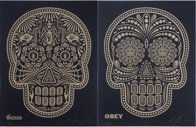 Shepard FAIREY (OBEY) and Ernesto YERENA: Day of the Dead Calavera - Original signed letterpress prints 2