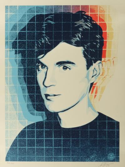 Shepard FAIREY (OBEY): Overloading the Grid (David Byrne) - Original signed silkscreen print 2