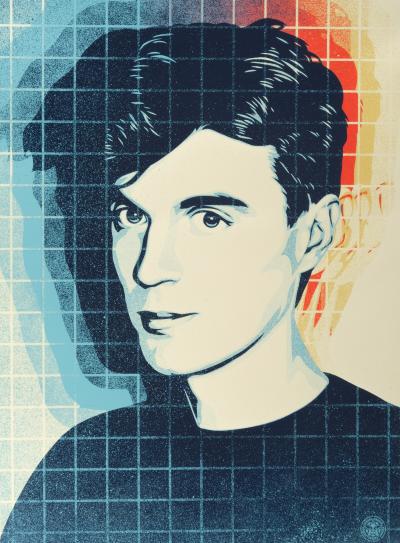 Shepard FAIREY (OBEY): Overloading the Grid (David Byrne) - Original signed silkscreen print 2
