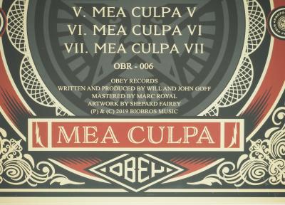 Shepard FAIREY (OBEY): Mea culpa - Signed Vinyl 2