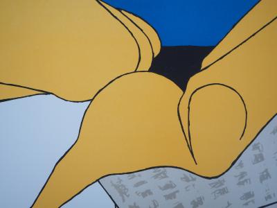 Joan GARDY ARTIGAS: West Indian woman with newspaper on the beach - Original signed lithograph 2