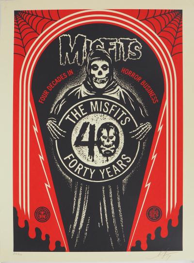 Shepard FAIREY (OBEY): MISFITS 40TH Crypth - Original signed silkscreen print 2