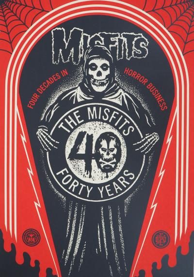 Shepard FAIREY (OBEY): MISFITS 40TH Crypth - Original signed silkscreen print 2