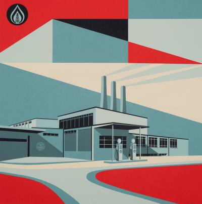 Shepard FAIREY (OBEY) : Downward Trajectory - Sérigraphie originale signée 2