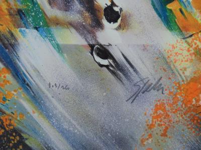 Victor SPAHN : Saut d’obstacle en forêt - Lithographie originale signée 2