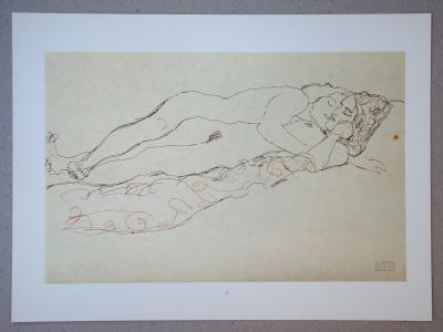Gustav KLIMT (d’après) - Dessin érotique, 1979 - Lithographie offset signée 2