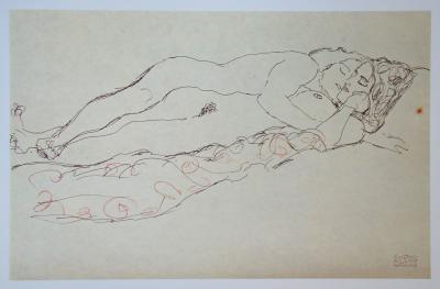 Gustav KLIMT (d’après) - Dessin érotique, 1979 - Lithographie offset signée 2